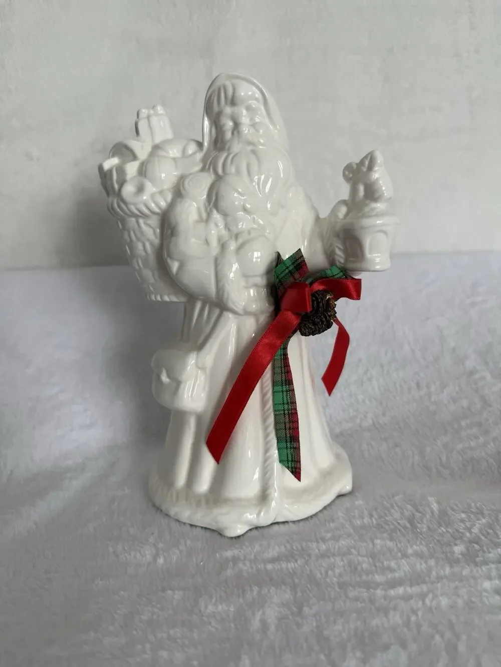 Vintage Glazed Ceramic Antique Santa 9